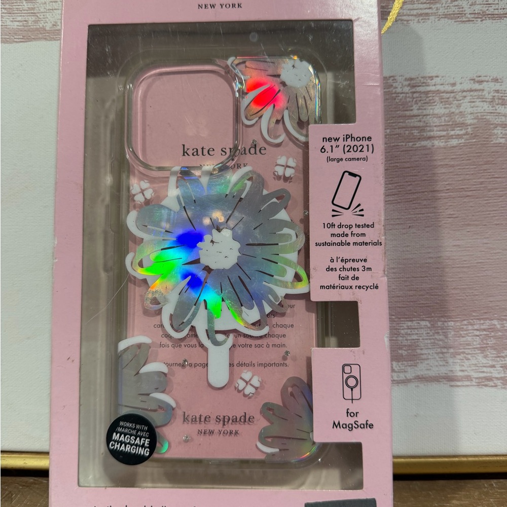 Kate Spade Floral Pink iPhone Case with MagSafe